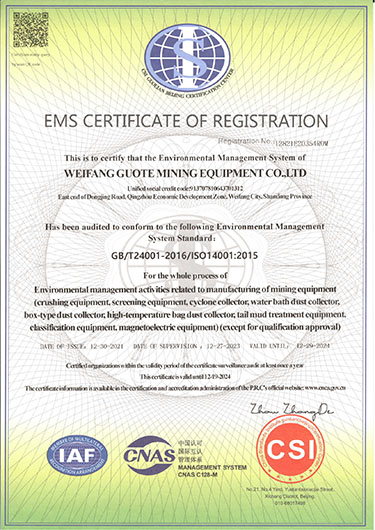 Environmental Management System (EMS) Registration Certificate